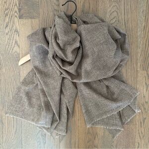 The Winding Road Cashmere Merino Wool Blend Scarf in Heather Brown